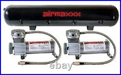 Pewter 400 Air Compressors 3/8 Valves 2500 Air Ride Bags Black 7 Switch & Tank