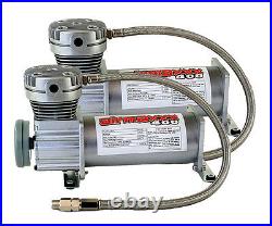 Pewter 400 Air Compressors 3/8 Valves 2500 Air Ride Bags Black 7 Switch & Tank
