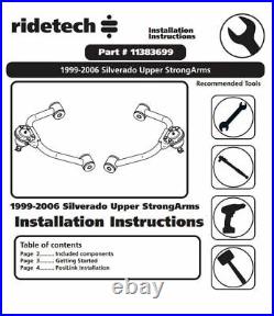 RideTech StrongArm Front Air Ride Suspension Kit Fits 99-06 Chevy Silverado 1500