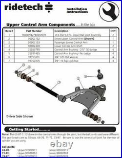 RideTech StrongArm Upper Lower Front Air Ride Suspension Kit Fits C10 1973-87