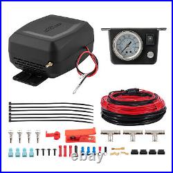 Universal Air Springs Bag Control Kit Guage Switch Compressor 120 psi Max