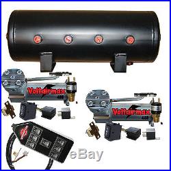 V Air Compressors Airbagit DC100 Air Bag Management 7 Switch 3 gal tank
