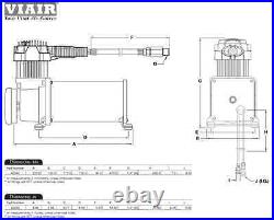 Viair 10005 400c Compressor 150psi Heavy Duty On Board Air System 2.5g Horn Bag